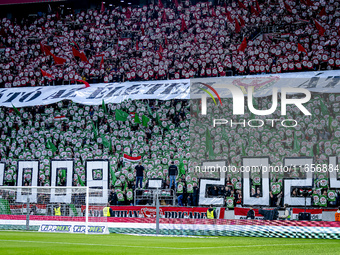 The atmosphere in the stadium during the match between Hungary and the Netherlands at the Puskas Arena for the UEFA Nations League season 20...