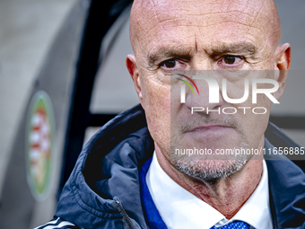 Hungary trainer Marco Rossi is present during the match between Hungary and the Netherlands at the Puskas Arena for the UEFA Nations League...