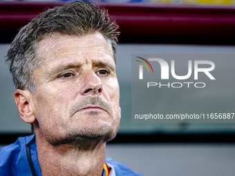 Netherlands assistant trainer Wim Jonk is present during the match between Hungary and the Netherlands at the Puskas Arena for the UEFA Nati...