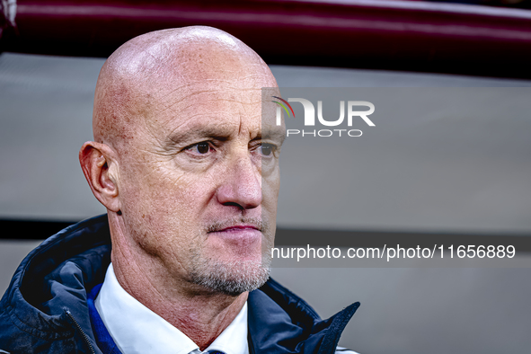 Hungary trainer Marco Rossi is present during the match between Hungary and the Netherlands at the Puskas Arena for the UEFA Nations League...