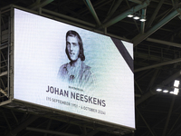 One minute of silence for Joah Neeskens takes place during the match between Hungary and the Netherlands at the Puskas Arena for the UEFA Na...