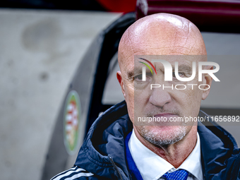 Hungary trainer Marco Rossi is present during the match between Hungary and the Netherlands at the Puskas Arena for the UEFA Nations League...