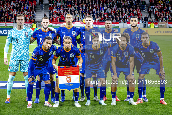 Netherlands goalkeeper Bart Verbruggen, Netherlands defender Virgil van Dijk, Netherlands defender Mickey van de Ven, Netherlands defender S...