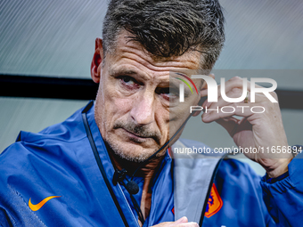 Netherlands assistant trainer Wim Jonk is present during the match between Hungary and the Netherlands at the Puskas Arena for the UEFA Nati...