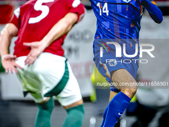 Netherlands midfielder Tijani Reijnders plays during the match between Hungary and the Netherlands at the Puskas Arena for the UEFA Nations...