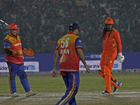 Chris Gayle of Gujarat Greats is pictured during the Legends League Cricket T20 match between Gujarat Greats and Konark Suryas Odisha at the...