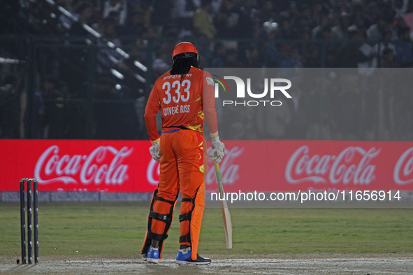 Chris Gayle of Gujarat Greats is pictured during the Legends League Cricket T20 match between Gujarat Greats and Konark Suryas Odisha at the...