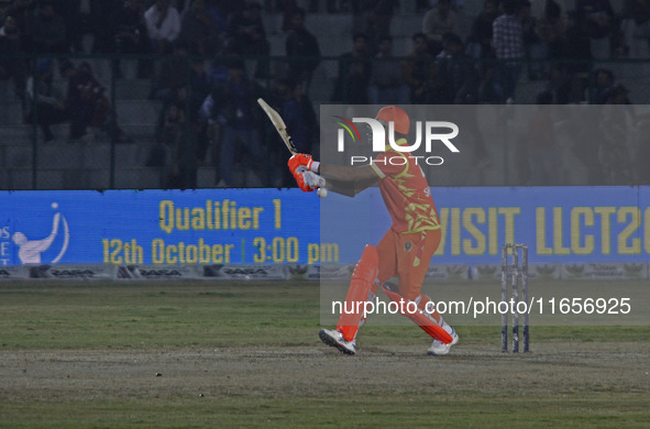 Shikhar Dhawan of Gujarat Greats bats during the Legends League Cricket T20 match between Gujarat Greats and Konark Suryas Odisha at the Bak...