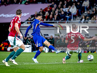 Netherlands midfielder Tijani Reijnders plays during the match between Hungary and the Netherlands at the Puskas Arena for the UEFA Nations...