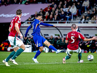 Netherlands midfielder Tijani Reijnders plays during the match between Hungary and the Netherlands at the Puskas Arena for the UEFA Nations...