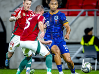 Netherlands midfielder Guus Til plays during the match between Hungary and the Netherlands at the Puskas Arena for the UEFA Nations League s...