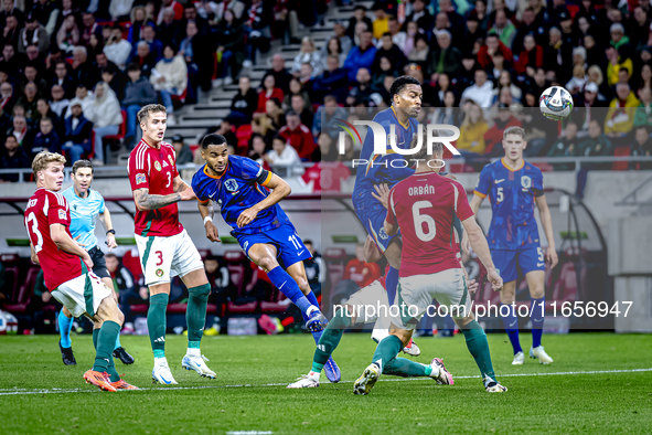 Netherlands forward Cody Gakpo plays during the match between Hungary and the Netherlands at the Puskas Arena for the UEFA Nations League se...