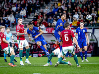 Netherlands forward Cody Gakpo plays during the match between Hungary and the Netherlands at the Puskas Arena for the UEFA Nations League se...