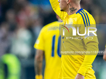 Mykhailo Mudryk celebrates scoring a goal  during the  UEFA Nations League 2024 League B Group B1 match between Ukraine and Georgia , at the...