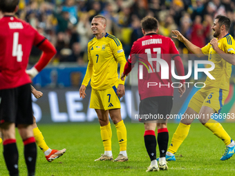 Mykhailo Mudryk with Ukraine teammates  celebratie scoring a goal  during the  UEFA Nations League 2024 League B Group B1 match between Ukra...