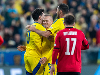 Mykhailo Mudryk with Ukraine teammates  celebratie scoring a goal  during the  UEFA Nations League 2024 League B Group B1 match between Ukra...