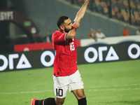 Mohamed Salah, Egypt national team player, celebrates his goal during the match between Egypt and Mauritania in the African Cup of Nations q...