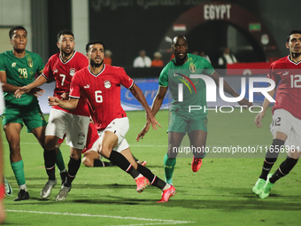 Egypt national team players look at the ball during the match between Egypt and Mauritania in the African Cup of Nations qualifiers in Cairo...