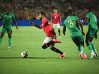 Mohamed Salah, Egypt national team player, falls to the ground during the match between Egypt and Mauritania in the African Cup of Nations q...