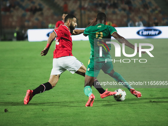 Mohamed Salah, Egypt national team player, passes the ball during the match between Egypt and Mauritania in the African Cup of Nations quali...