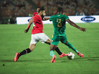 Mohamed Salah, Egypt national team player, passes the ball during the match between Egypt and Mauritania in the African Cup of Nations quali...