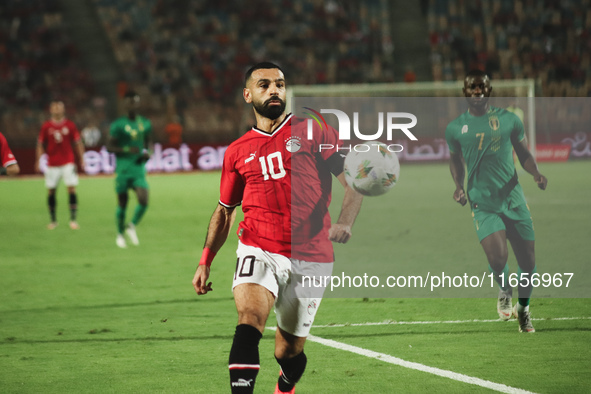 Mohamed Salah, Egypt national team player, passes the ball during the match between Egypt and Mauritania in the African Cup of Nations quali...