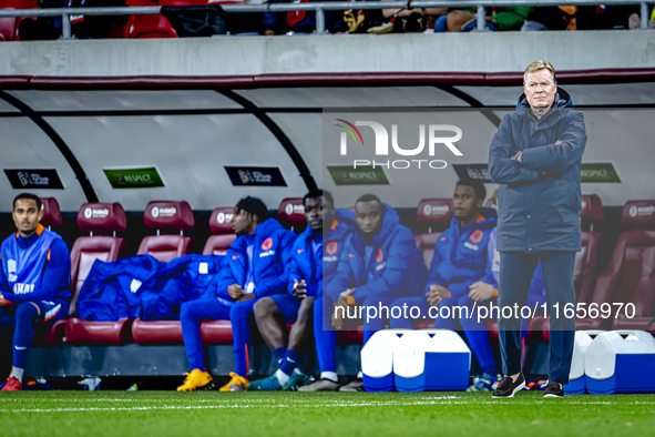 Netherlands trainer Ronald Koeman is present during the match between Hungary and the Netherlands at the Puskas Arena for the UEFA Nations L...