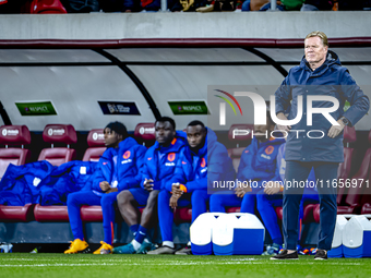 Netherlands trainer Ronald Koeman is present during the match between Hungary and the Netherlands at the Puskas Arena for the UEFA Nations L...