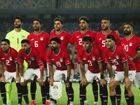 The Egyptian national team poses for a group photo before the match between Egypt and Mauritania in the African Cup of Nations qualifiers in...