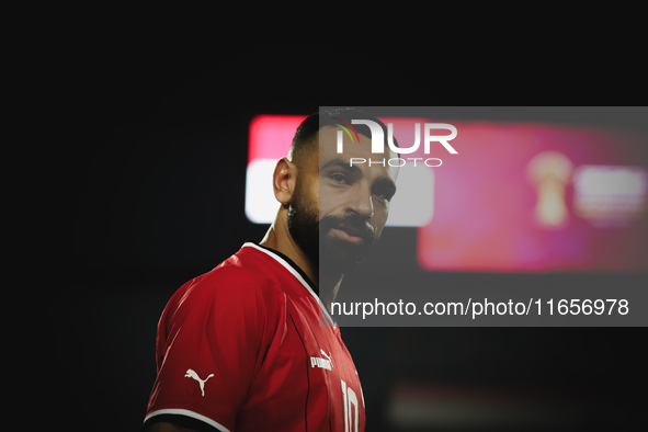 Mohamed Salah plays for the Egypt national team during the match between Egypt and Mauritania in the African Cup of Nations qualifiers in Ca...