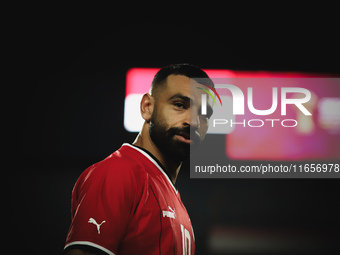 Mohamed Salah plays for the Egypt national team during the match between Egypt and Mauritania in the African Cup of Nations qualifiers in Ca...