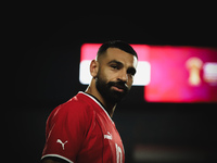 Mohamed Salah plays for the Egypt national team during the match between Egypt and Mauritania in the African Cup of Nations qualifiers in Ca...