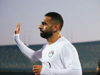 Mohamed Salah greets the fans during the match between Egypt and Mauritania in the African Cup of Nations qualifiers in Cairo, Egypt, on Oct...