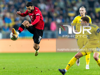 Georges Mikautadze, Mykola Matviyenko are playing during the  UEFA Nations League 2024 League B Group B1 match between Ukraine and Georgia ,...