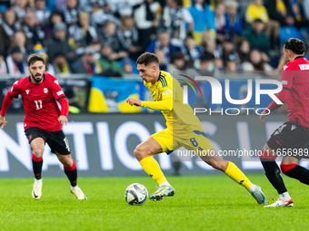 Otar Kiteishvili, Georgiy Sudakov are playing during the  UEFA Nations League 2024 League B Group B1 match between Ukraine and Georgia , at...