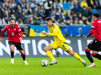 Otar Kiteishvili, Georgiy Sudakov are playing during the  UEFA Nations League 2024 League B Group B1 match between Ukraine and Georgia , at...