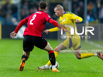 Otar Kakabadze, Mykhailo Mudryk are playing during the  UEFA Nations League 2024 League B Group B1 match between Ukraine and Georgia , at th...