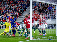 Hungary goalkeeper Denes Dibusz plays during the match between Hungary and the Netherlands at the Puskas Arena for the UEFA Nations League s...