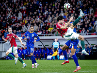 Hungary midfielder Dominik Szoboszlai plays during the match between Hungary and the Netherlands at the Puskas Arena for the UEFA Nations Le...