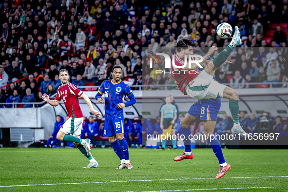 Hungary midfielder Dominik Szoboszlai plays during the match between Hungary and the Netherlands at the Puskas Arena for the UEFA Nations Le...