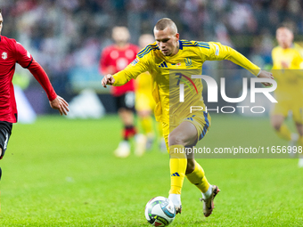 Mykhailo Mudryk is  playing during the  UEFA Nations League 2024 League B Group B1 match between Ukraine and Georgia , at the Poznan Arena i...