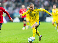 Mykhailo Mudryk is  playing during the  UEFA Nations League 2024 League B Group B1 match between Ukraine and Georgia , at the Poznan Arena i...