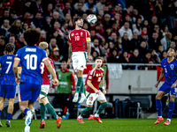 Hungary midfielder Dominik Szoboszlai plays during the match between Hungary and the Netherlands at the Puskas Arena for the UEFA Nations Le...