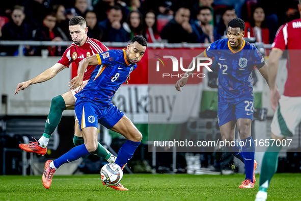 Netherlands midfielder Ryan Gravenberch plays during the match between Hungary and the Netherlands at the Puskas Arena for the UEFA Nations...