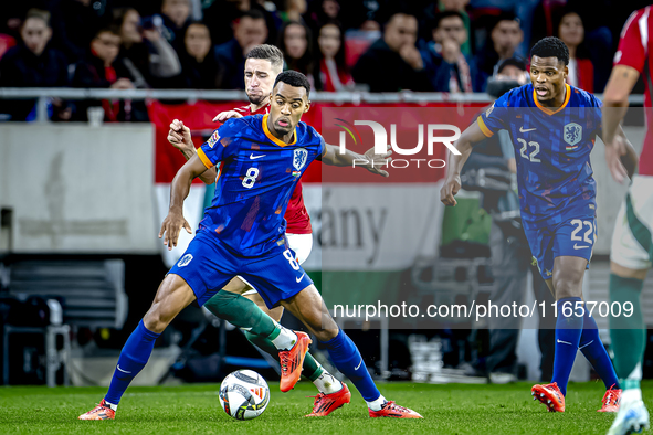 Netherlands midfielder Ryan Gravenberch plays during the match between Hungary and the Netherlands at the Puskas Arena for the UEFA Nations...