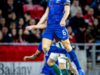 Netherlands defender Stefan de Vrij plays during the match between Hungary and the Netherlands at the Puskas Arena for the UEFA Nations Leag...