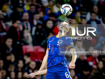 Netherlands defender Stefan de Vrij plays during the match between Hungary and the Netherlands at the Puskas Arena for the UEFA Nations Leag...