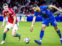 Hungary forward Roland Sallai and Netherlands forward Cody Gakpo participate in the match between Hungary and the Netherlands at the Puskas...