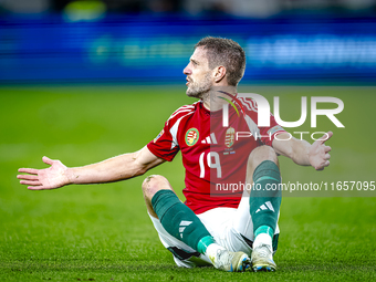 Hungary forward Barnabas Varga plays during the match between Hungary and the Netherlands at the Puskas Arena for the UEFA Nations League se...