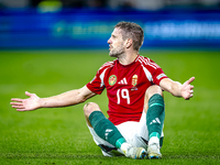 Hungary forward Barnabas Varga plays during the match between Hungary and the Netherlands at the Puskas Arena for the UEFA Nations League se...